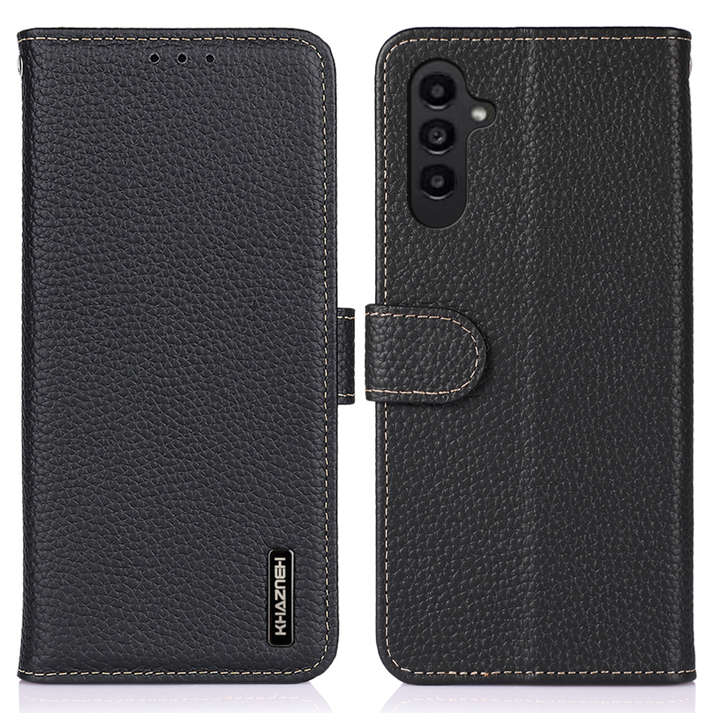 

Khazneh Für Samsung Galaxy A05s 4G Hülle Echte Kuhleder -telefonabdeckung Mit Brieftasche - Schwarz, Samsung Galaxy A05s 4G