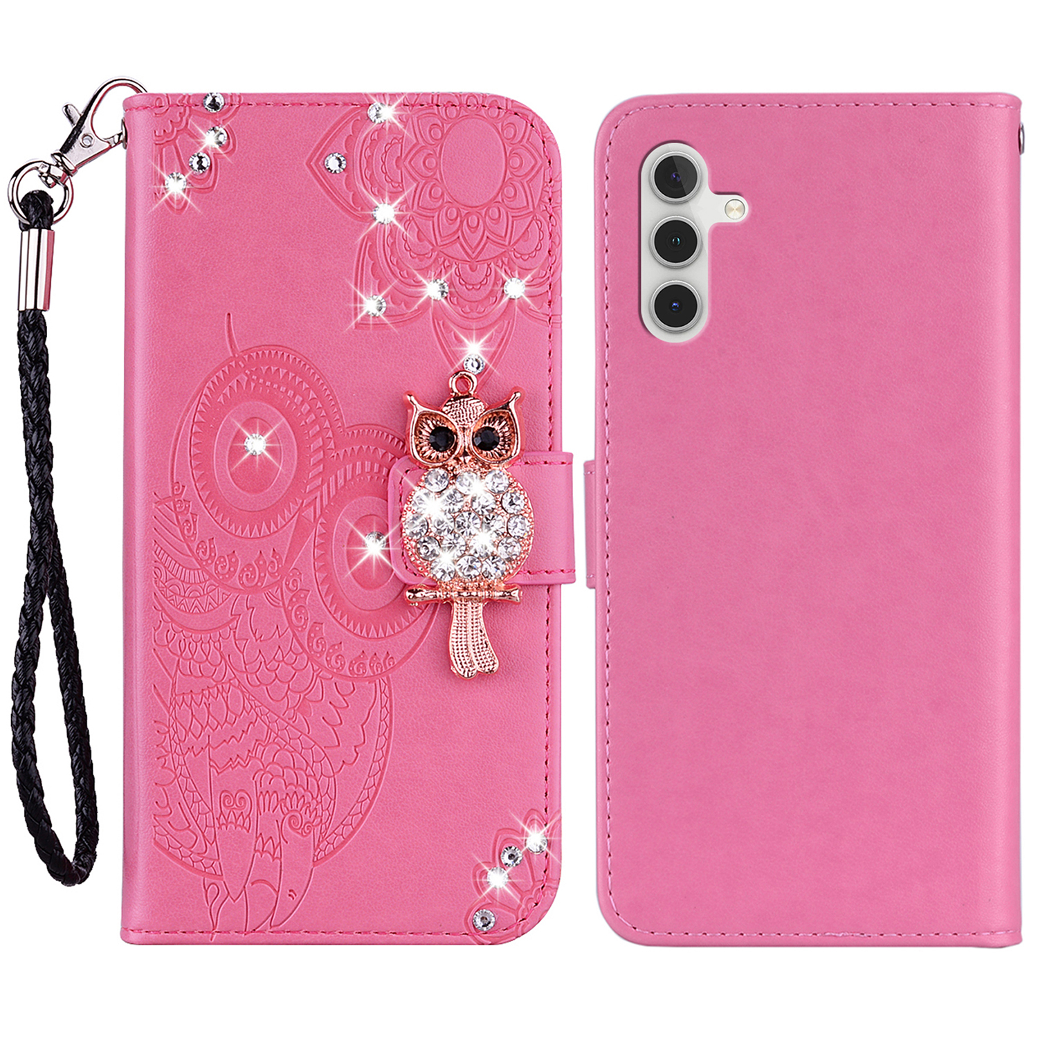 

Für Samsung Galaxy A05s 4G Hülle Strass Dekor Leder Telefon Brieftasche Mit Ständer - Rose, Samsung Galaxy A05s 4G