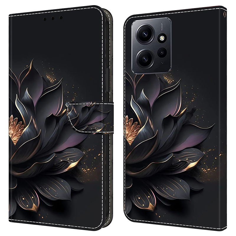 

Für Xiaomi Redmi Anmerkung 12 4G Hülle Schockdelie -hülle Lederflip Wallet Wege - Lila Lotus, Xiaomi Redmi Note 12 4G