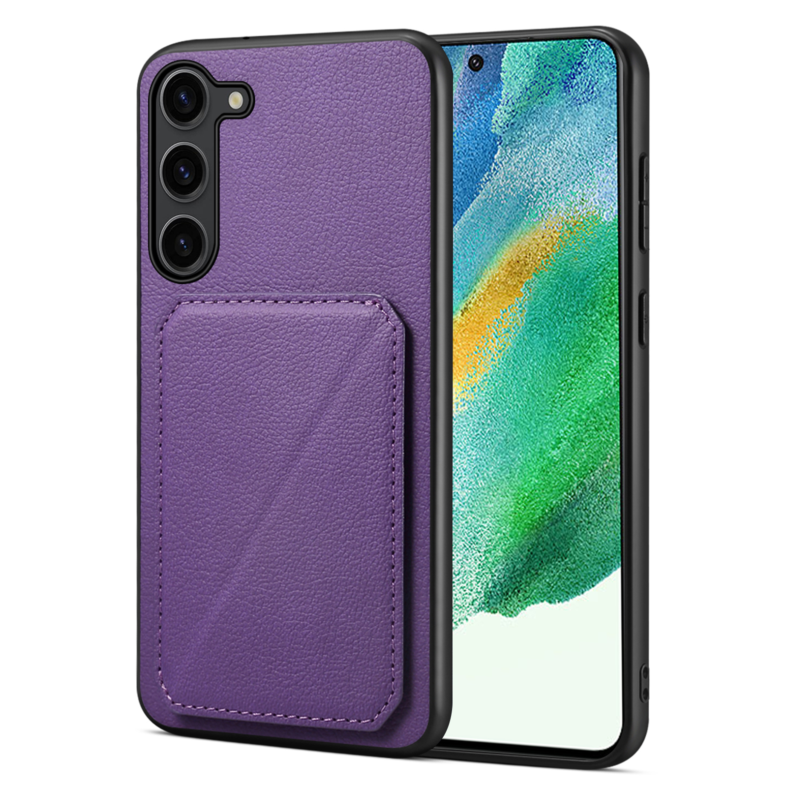 

Für Samsung Galaxy S21 fe 5G Hülle Leder+pc+tpu -telefonabdeckung Mit Verstecktem Kartenhalter - Lila, Galaxy S21 FE 5G