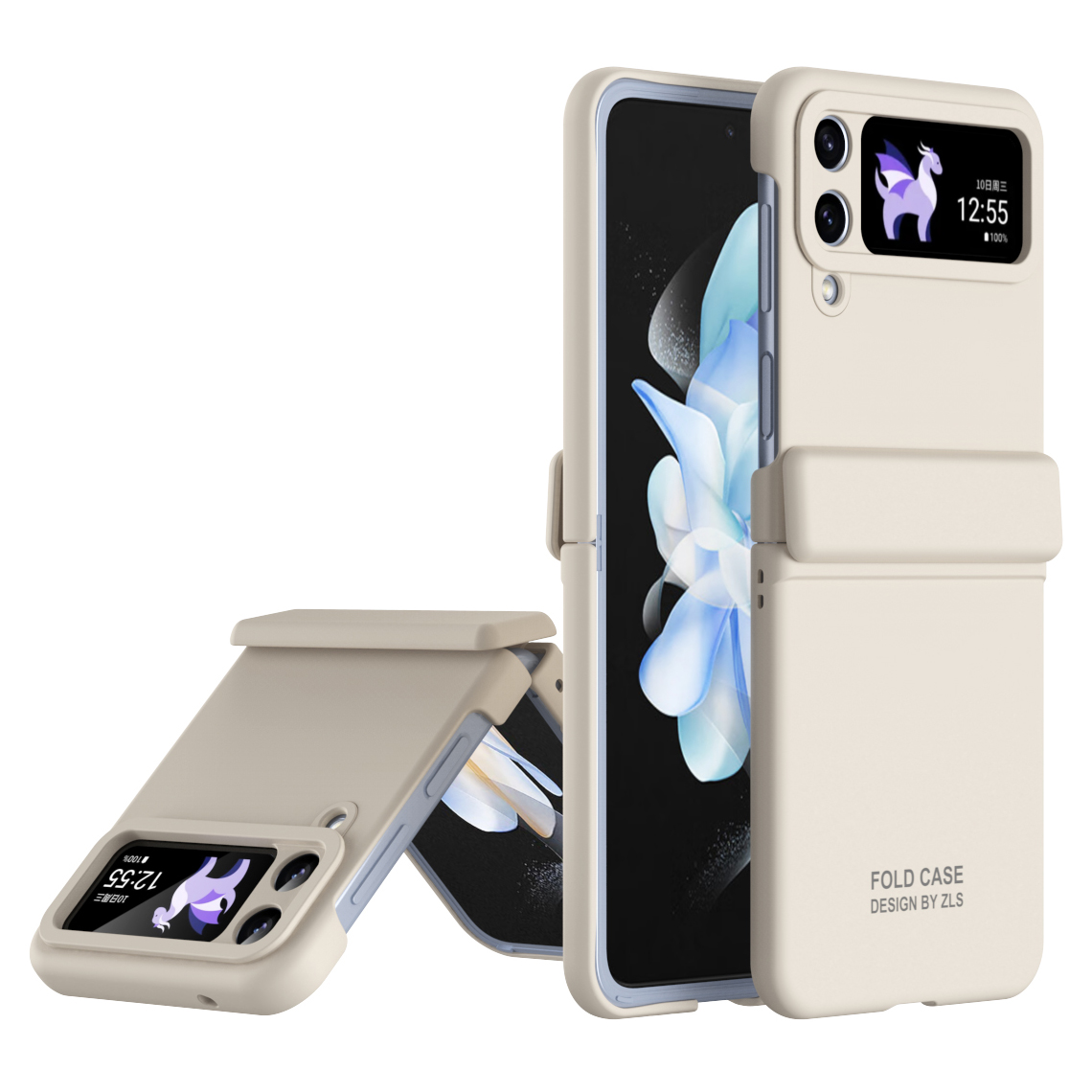 

Für Samsung Galaxy Z Flip3 5G Hülle Harthartpc Scharnler Scharnierschutz Telefonabdeckung - Beige, Samsung Galaxy Z Flip3 5G