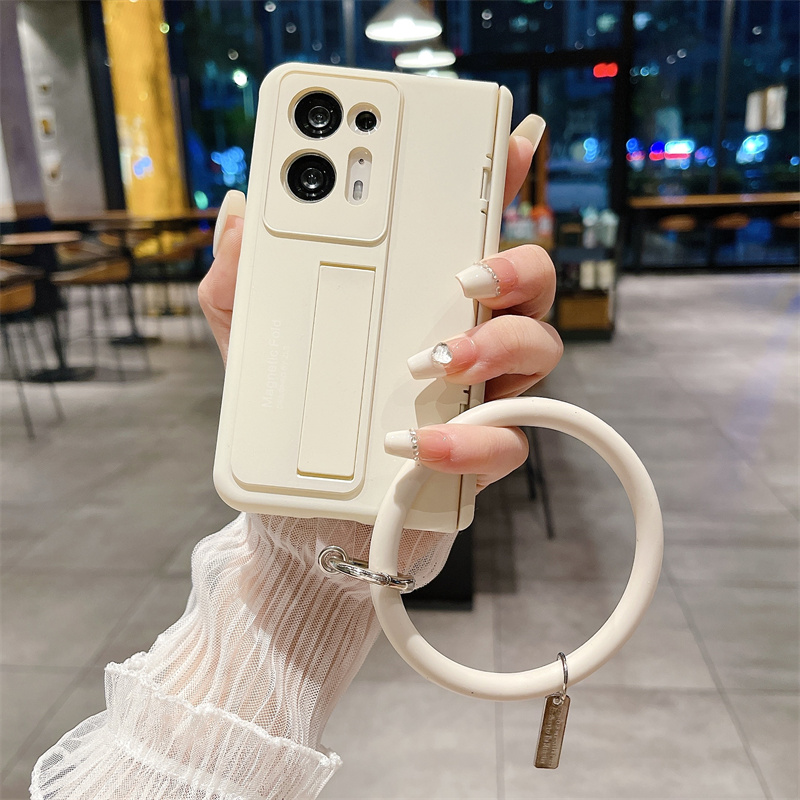 

Kickstand -koffer Für Oppo Finden Sie N2 5G Hülle Schockdelefonabdeckung Mit Armbandriemen - Gold, Oppo Find N2 5G