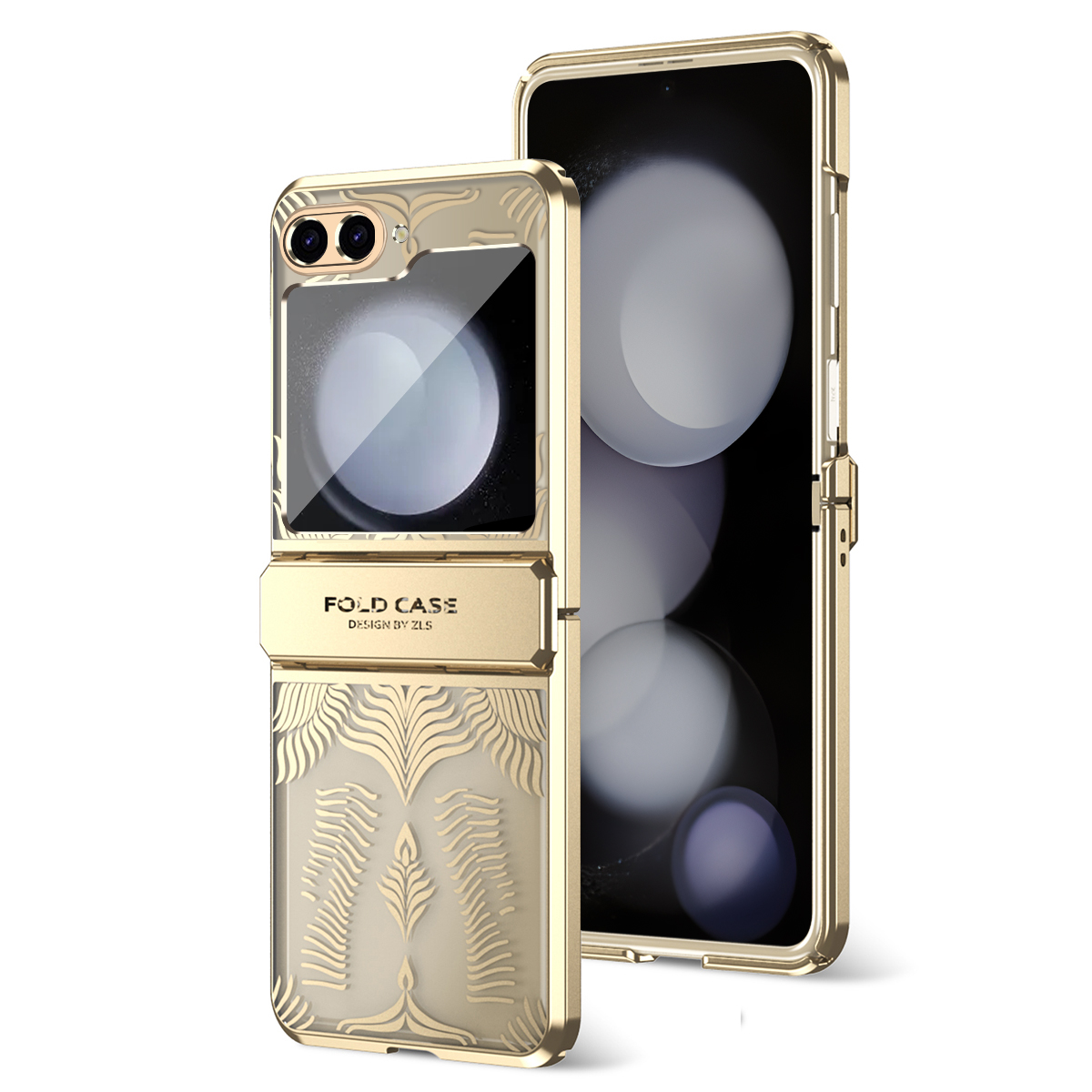 

Für Samsung Galaxy Z Flip5 5G Case Wing Frame Design Electroplating PC -telefonabdeckung - Gold, Galaxy Z Flip5 5G