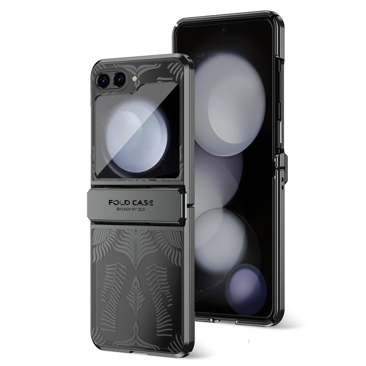 

Für Samsung Galaxy Z Flip5 5G Case Wing Frame Design Electroplating PC -telefonabdeckung - Schwarz, Galaxy Z Flip5 5G