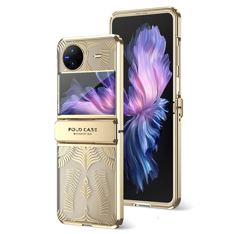 

Für Vivo X Flip Case Slim Fit Hard PC Fling Frame Design Zurück -telefonabdeckung - Gold, vivo X Flip