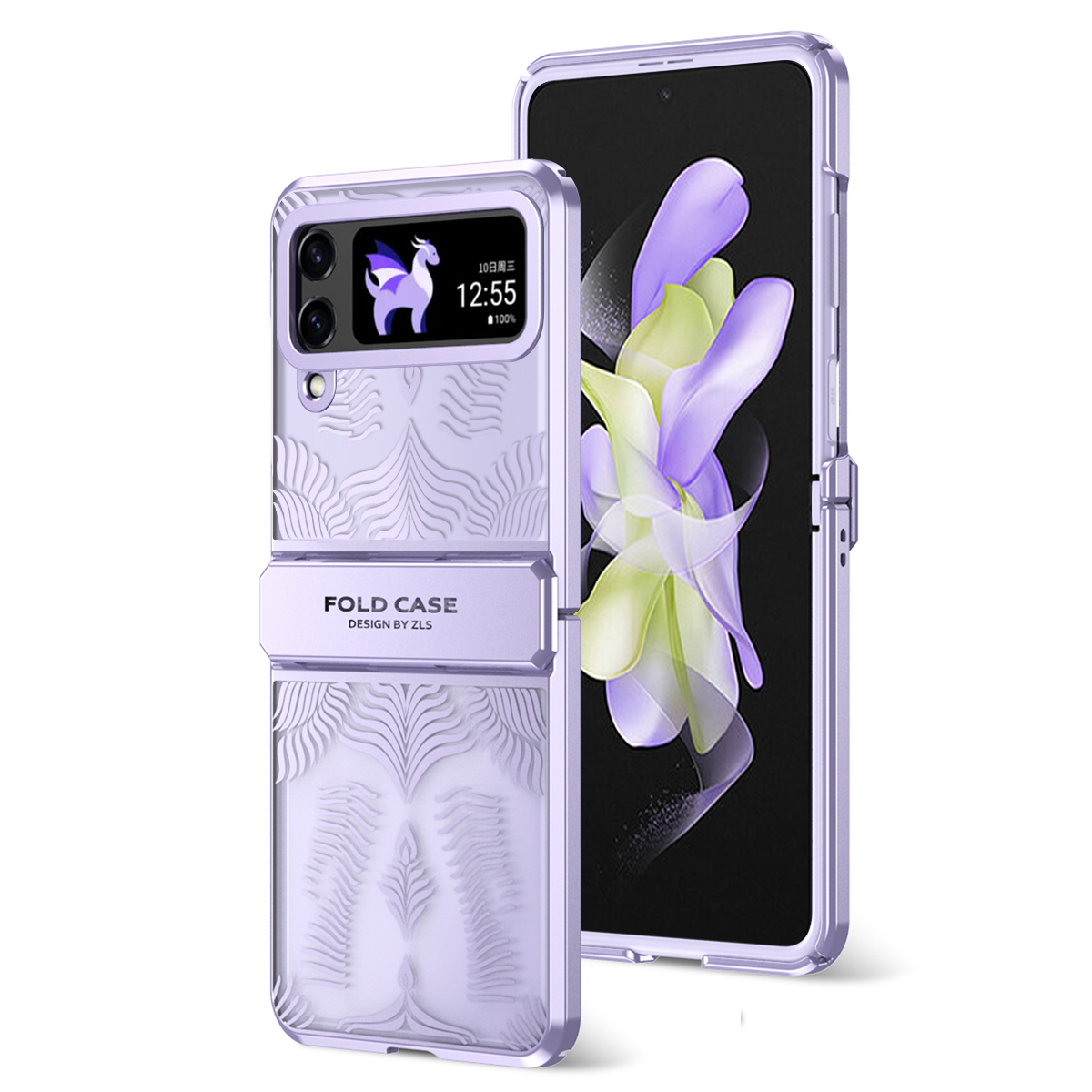 

Für Samsung Galaxy Z Flip3 5G Case Wing Frame Design Anti-drop-pc-telefonabdeckung - Lila, Samsung Galaxy Z Flip3 5G