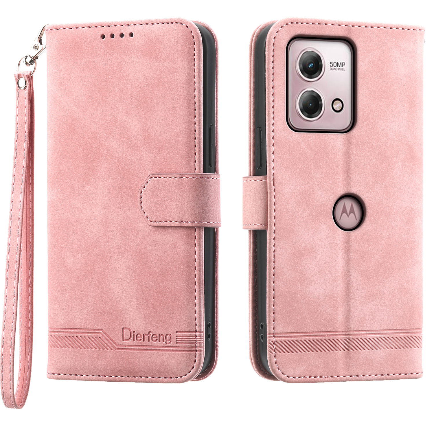 

Dierfeng DF-03 Für Motorola Moto G Stylus (2023) Hülle Wallet Ständer Schockdes Leder-mobiltelefonabdeckung - Rosa, Motorola Moto G Stylus (2023)