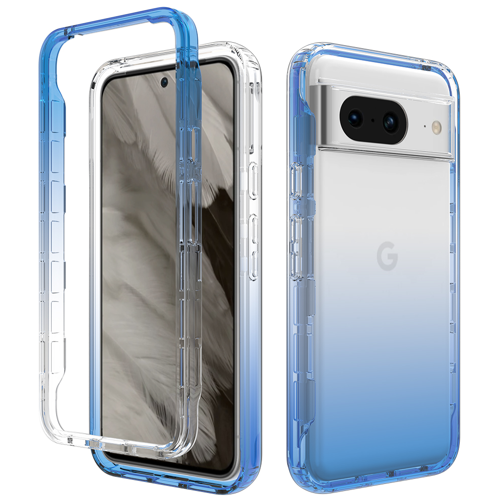 

Für Google Pixel 8 Fall Transparent Gradient Telefonabdeckung - Gradientenblau, Google Pixel 8