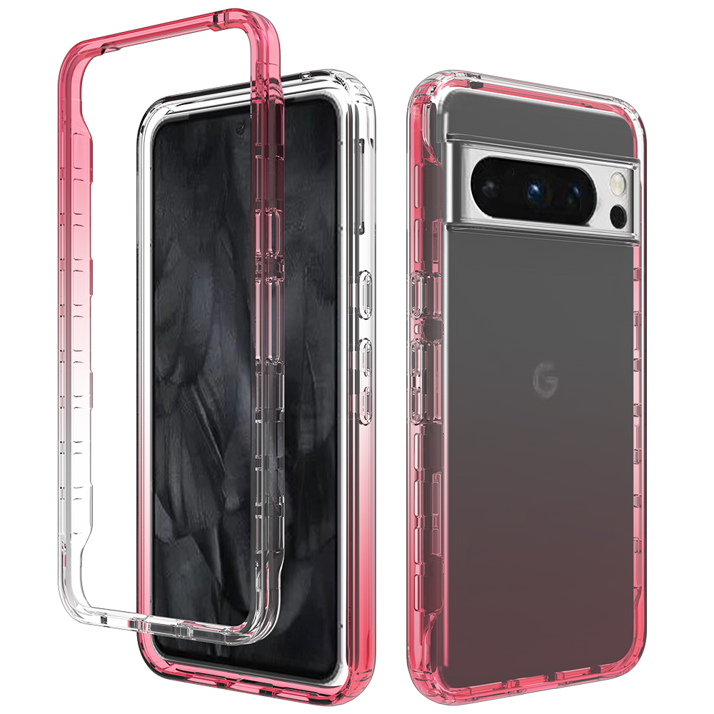 

Für Google Pixel 8 Pro Clear Case TPU+PC -mobiltelefonabdeckung - Gradient Rot, Google Pixel 8 Pro