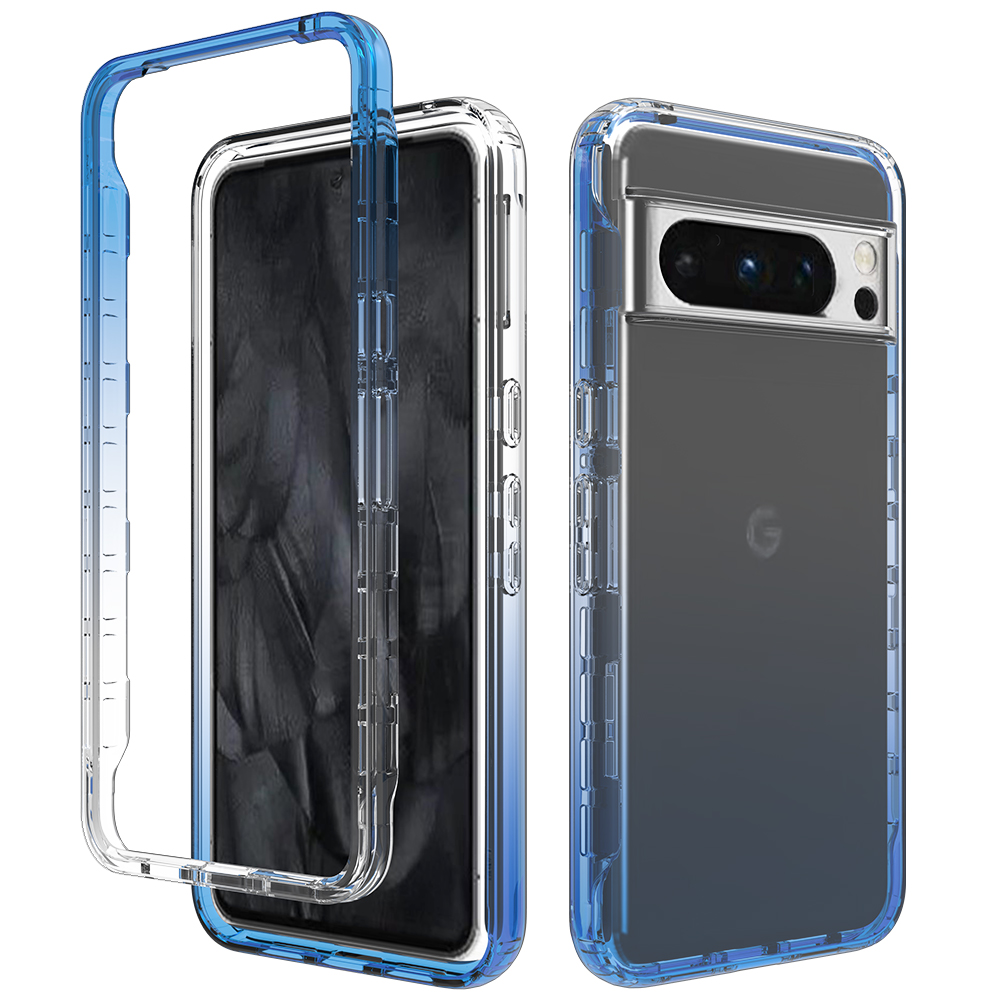 

Für Google Pixel 8 Pro Clear Case TPU+PC -mobiltelefonabdeckung - Gradientenblau, Google Pixel 8 Pro