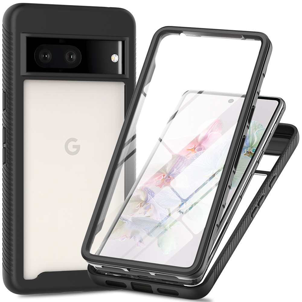 

Für Google Pixel 8 Case Schockdofter TPU+PC -telefon Zurück -cover Mit PET -screenfilm - Schwarz, Google Pixel 8