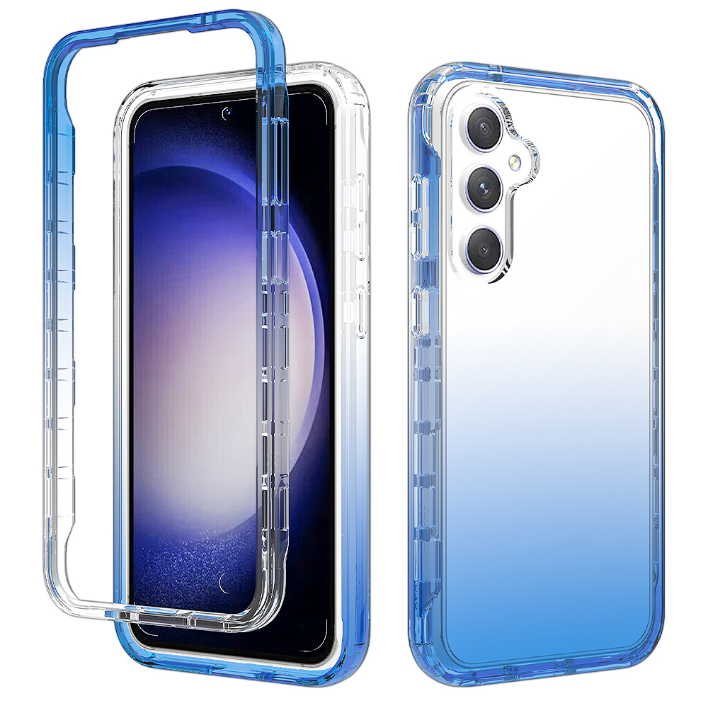 

Für Samsung Galaxy S23 fe Telefonhülle TPU+PC Löschen Sie Die Rückseite - Gradientenblau, Galaxy S23 FE