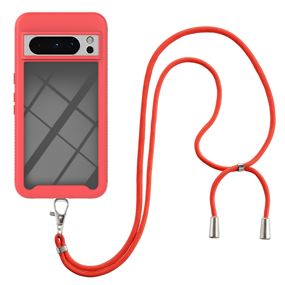 

YB Pc-serie-4 Für Google Pixel 8 Pro Case Anti-drop-pc+tpu-telefonabdeckung Mit Lanyard - Rot, Google Pixel 8 Pro