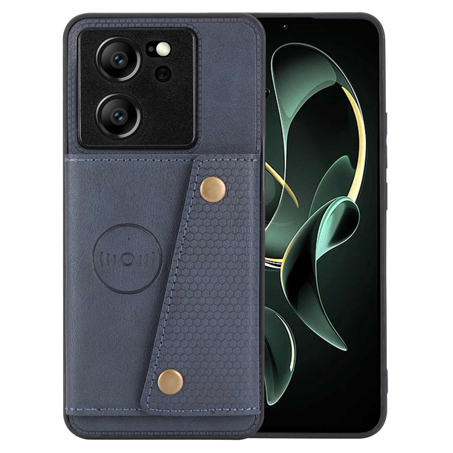 

Für Xiaomi 13t / Redmi K60 Ultra Cover Card Slots PU Leder+tpu Telefon Kickstand Hülle - Blau, Xiaomi Redmi K60 Ultra