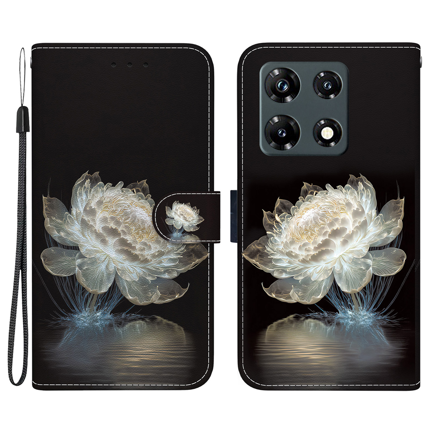 

Für Infinix Note 30 Pro 4g Hülle Brieftasche PU Leder -telefonabdeckung - Kristall Pfingstrose, Infinix Note 30 Pro 4G