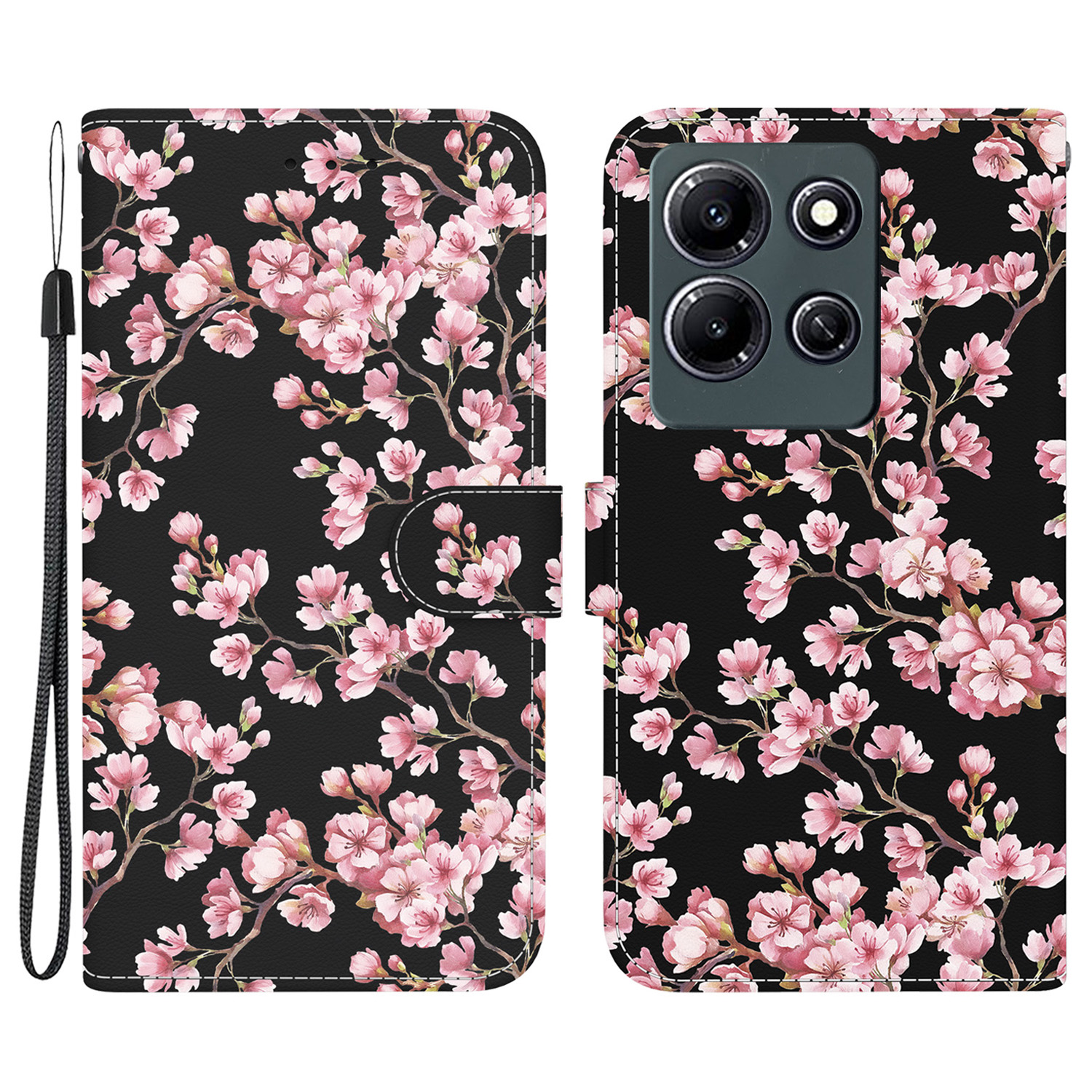 

Für Infinix -hinweis 30i 4G Koffer Wallet Full Protection Telefonabdeckung - Pflaumenblüte, Infinix Note 30i 4G
