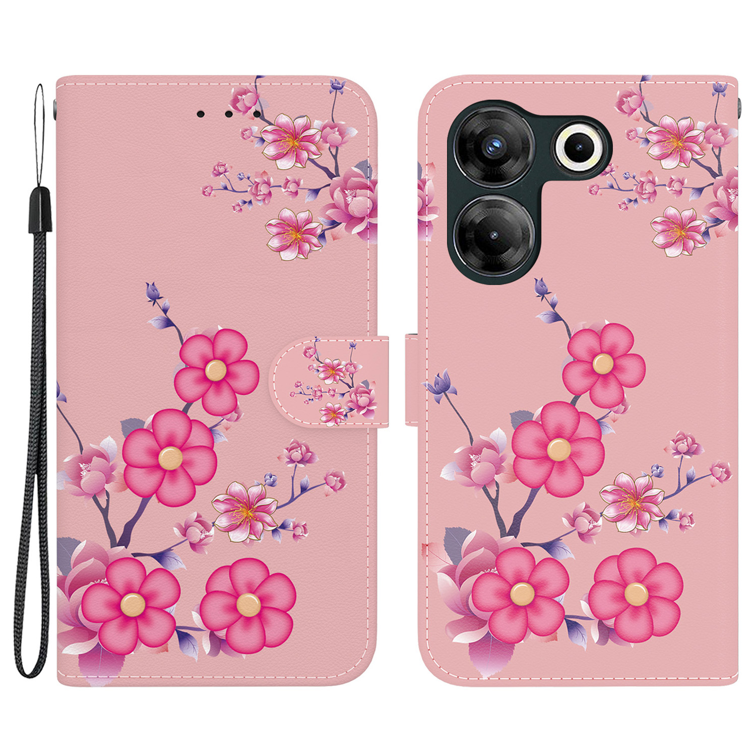 

Für Tecno Camon 20 Pro 5G -koffer -muster -druckbrieftasche Telefonabdeckung - Sakura, Tecno Camon 20 Pro 5G