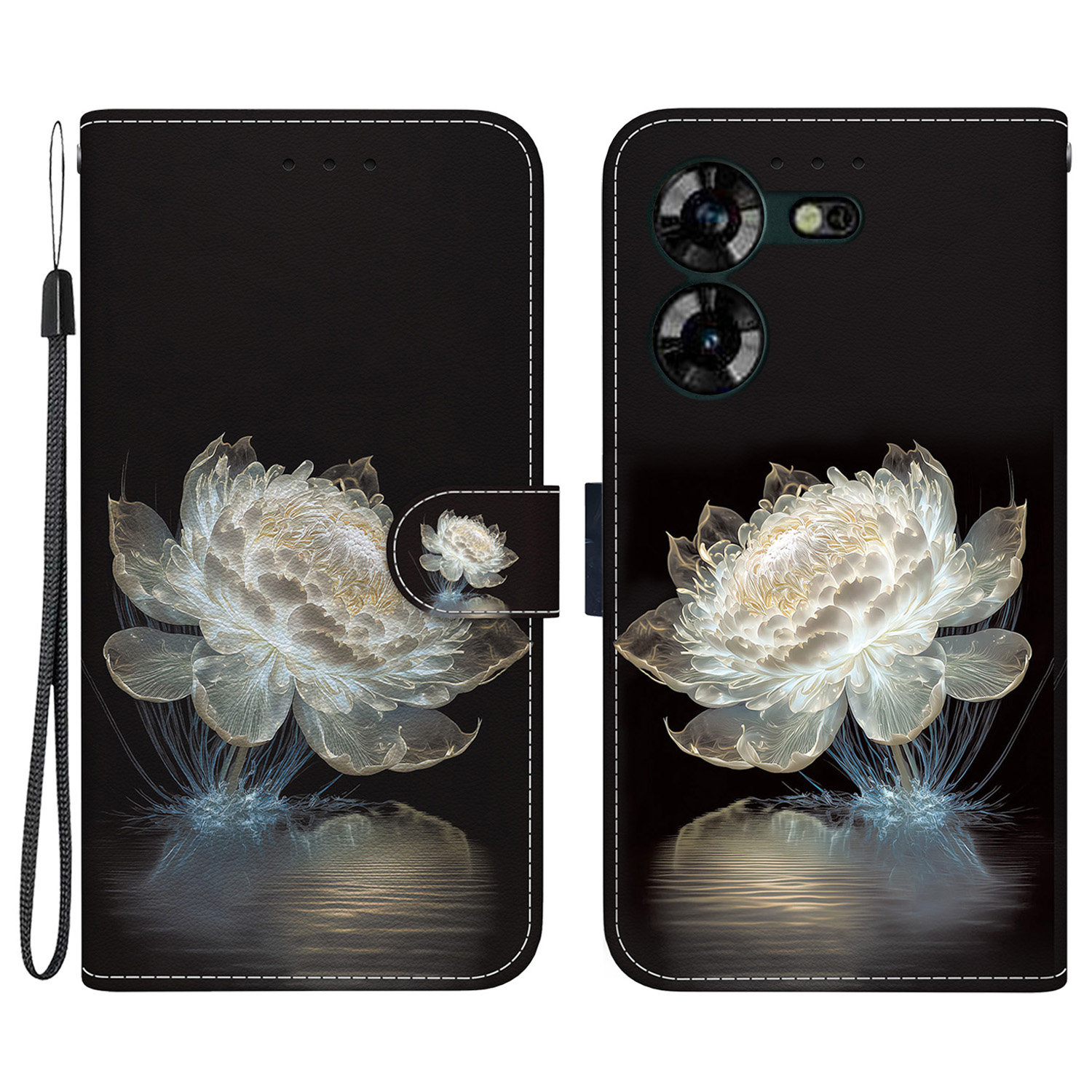 

Für Tecno Pova 5 4G -koffer -muster Druckphase Lederabdeckung - Kristall Pfingstrose, Tecno Pova 5 4G