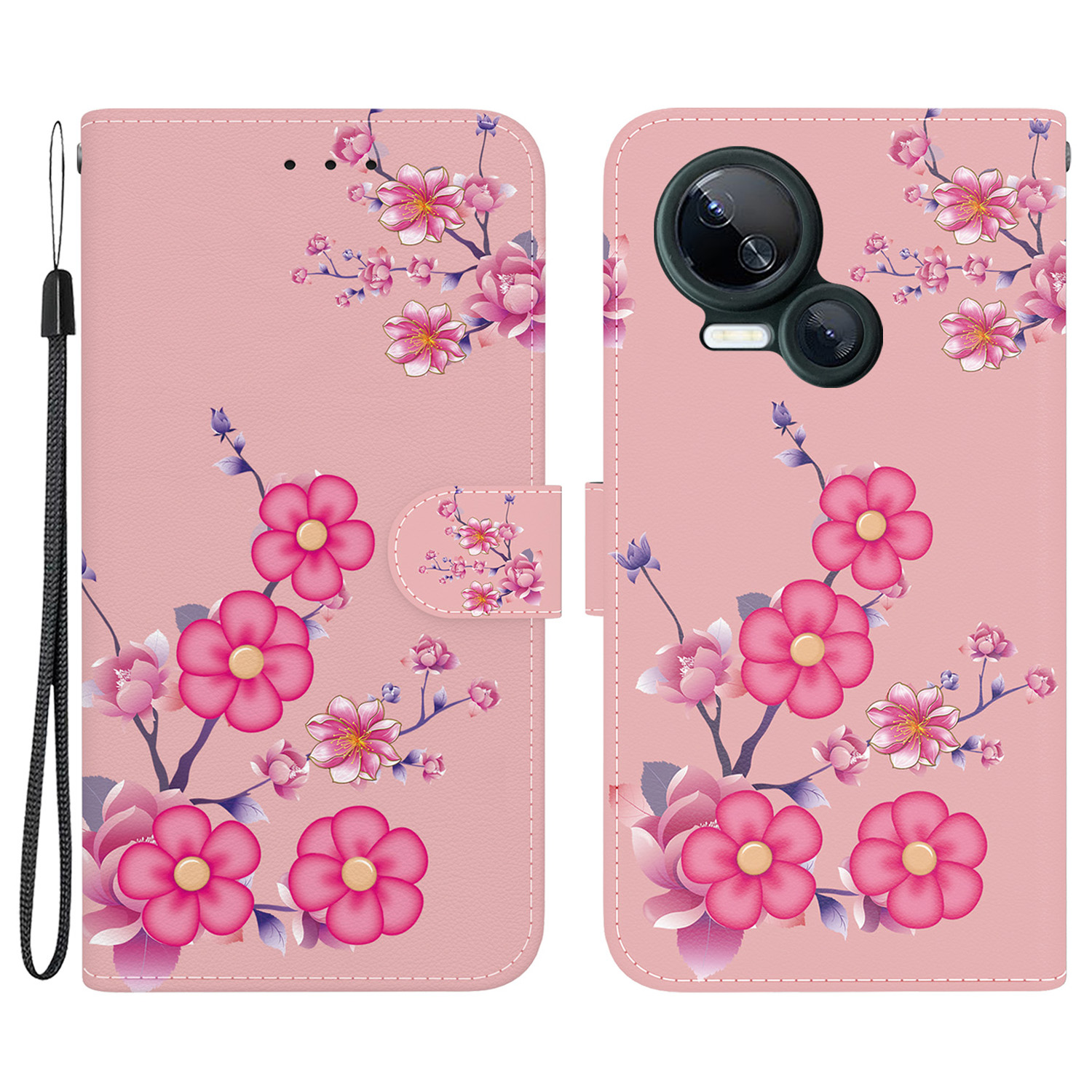 

Für Tecno Spark 10 5G Case Muster Druckbrieftasche Telefonabdeckung - Sakura, Tecno Spark 10 5G