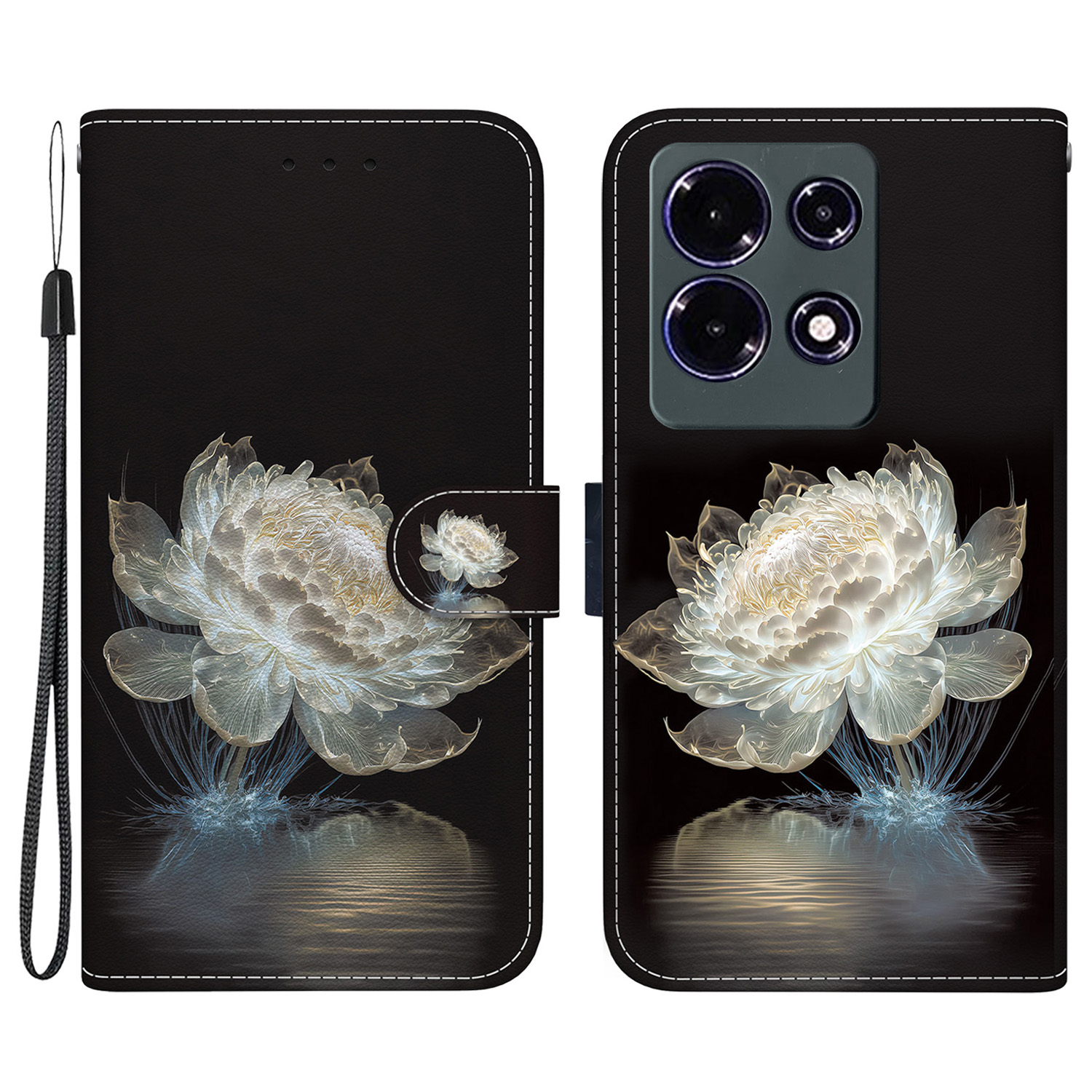 

Für Infinix Note 30 4G -koffer -muster -druckleder -lederabdeckung Mit Brieftasche - Kristall Pfingstrose, Infinix Note 30 4G