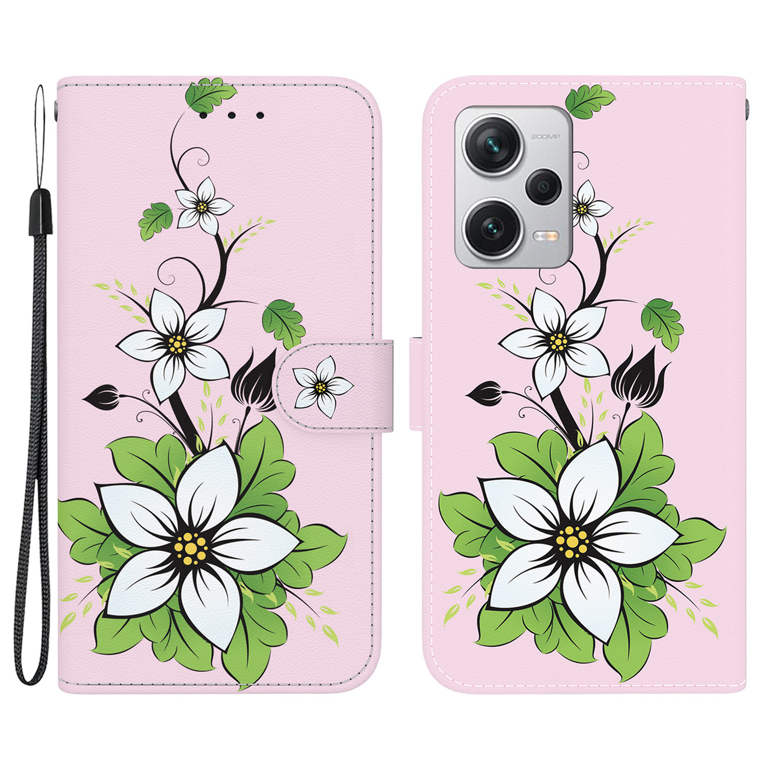 

Für Xiaomi Redmi Anmerkung 12 Pro+ 5G Fallmuster Druckphone -brieftaschenabdeckung - Lilie, Xiaomi Redmi Note 12 Pro+ 5G