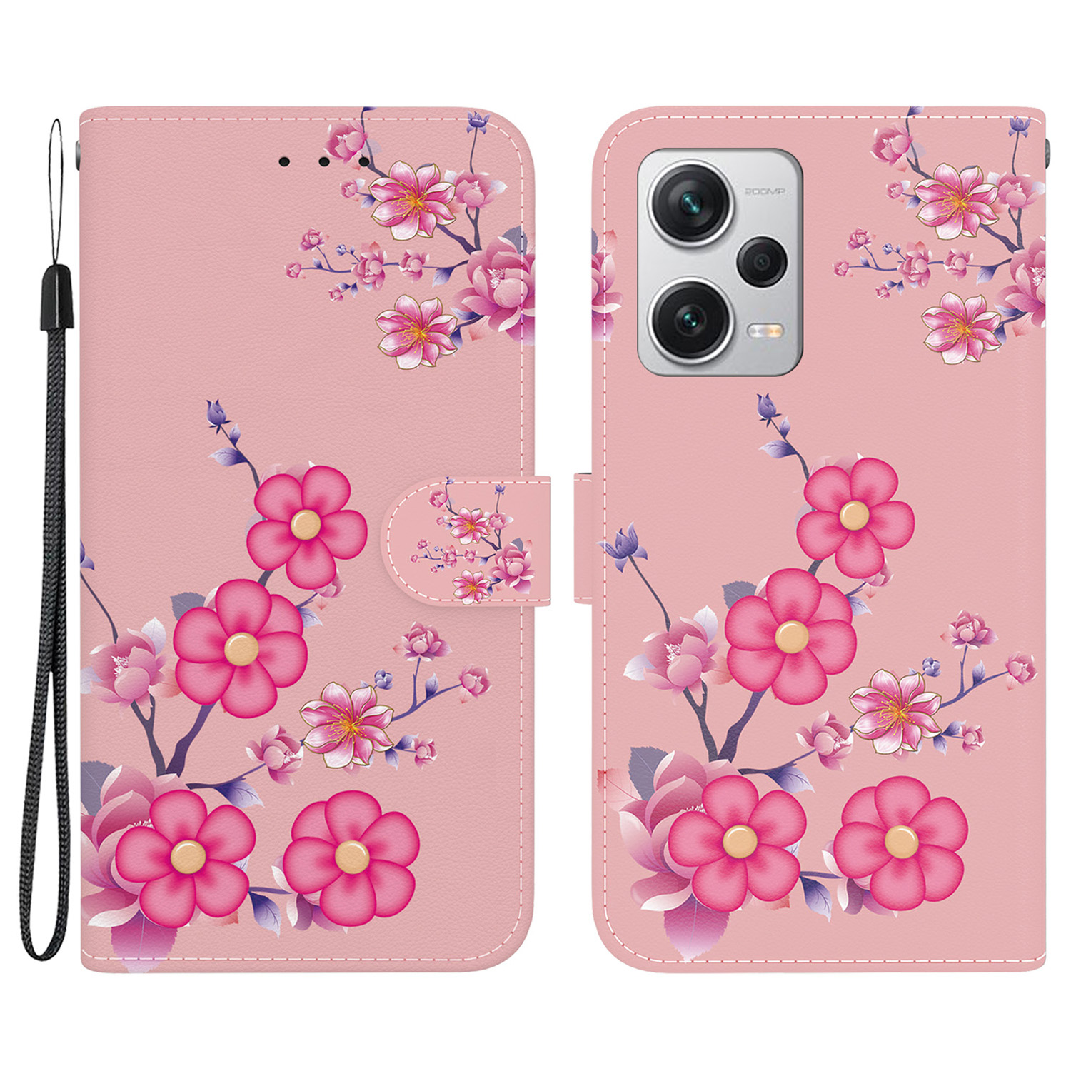 

Für Xiaomi Redmi Anmerkung 12 Pro+ 5G Fallmuster Druckphone -brieftaschenabdeckung - Sakura, Xiaomi Redmi Note 12 Pro+ 5G