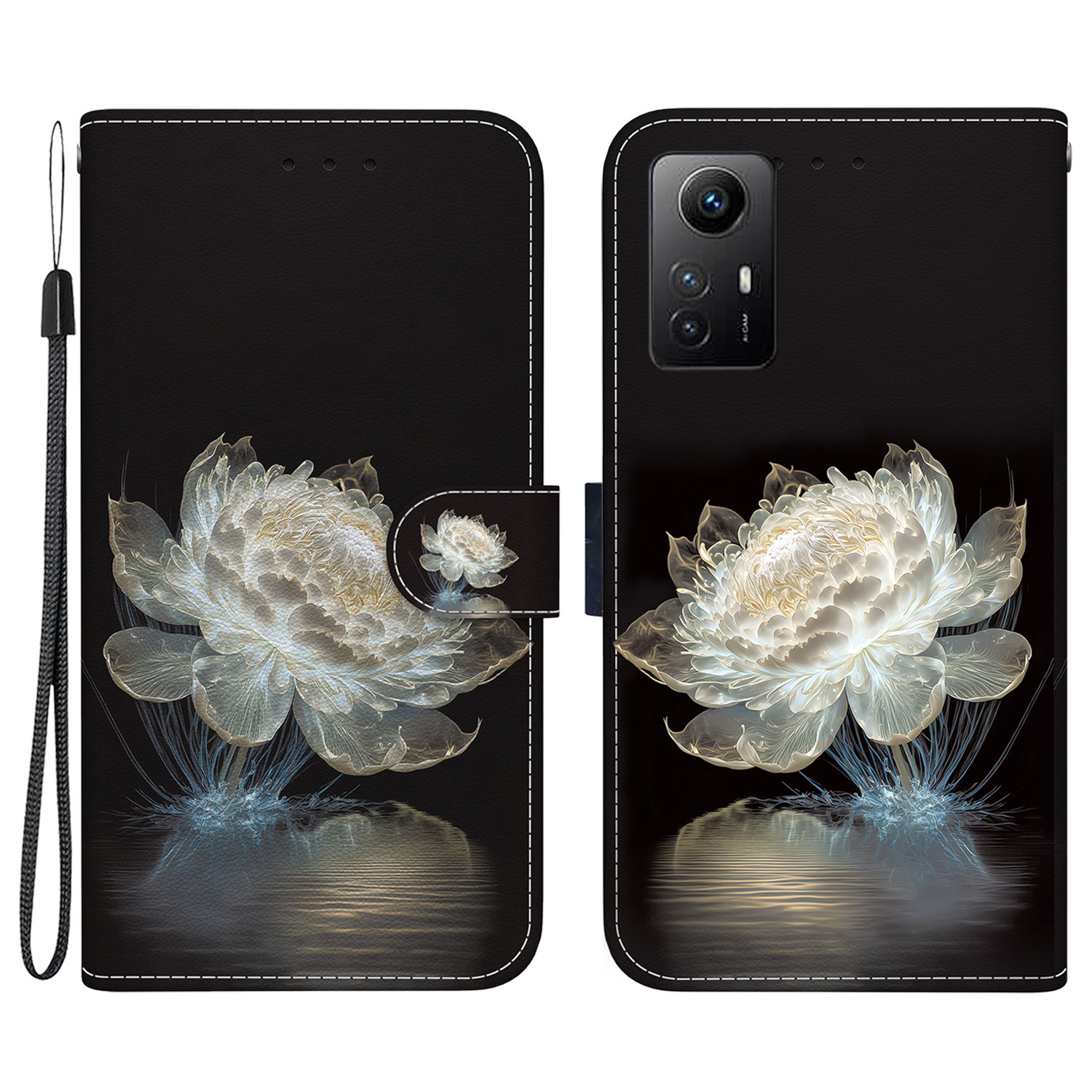

Für Xiaomi Redmi Note 12s 4G Case Wallet Stand Mobiltelefonabdeckung - Kristall Pfingstrose, Xiaomi Redmi Note 12S 4G