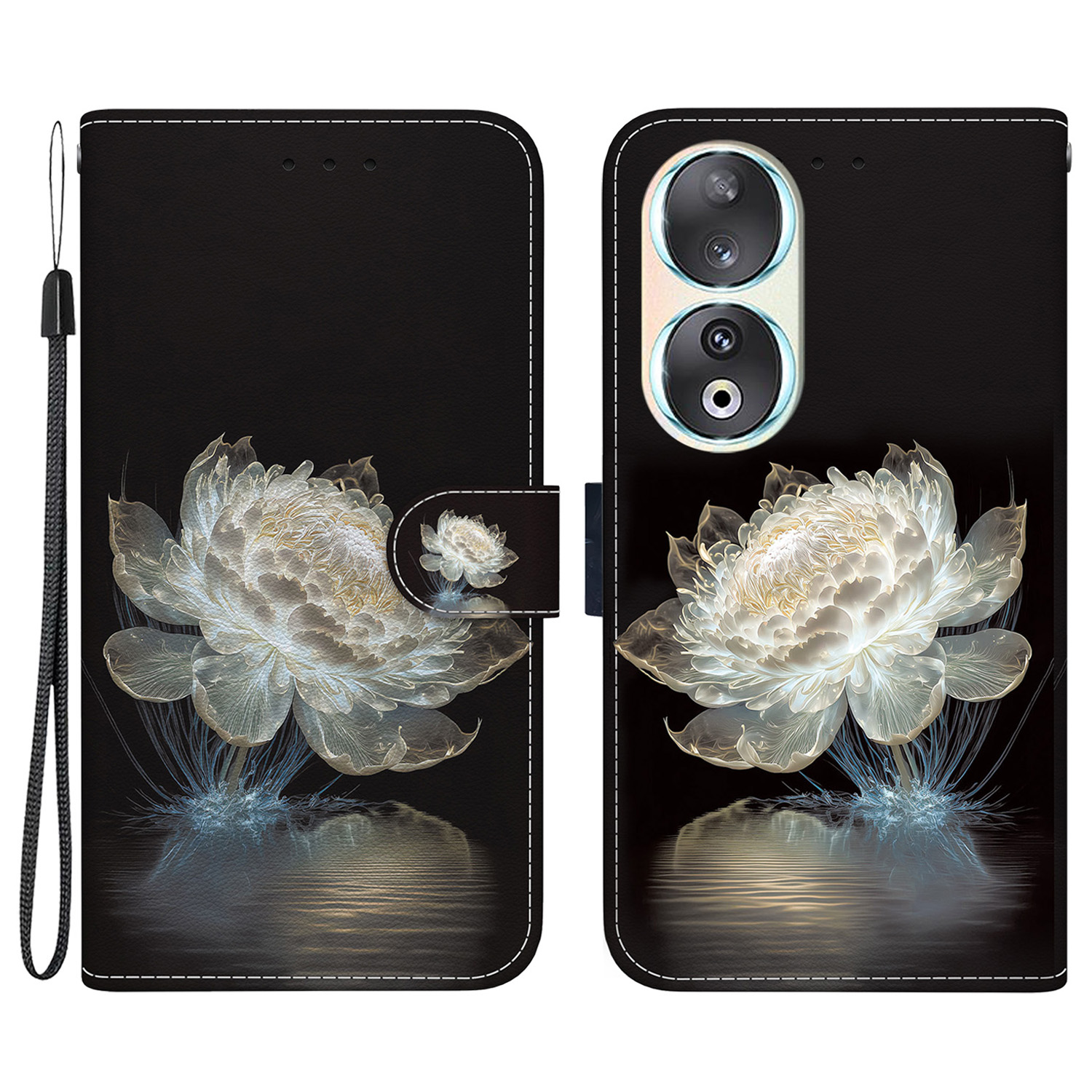 

Für Ehre 90 Fallmuster Druckschockdelefonabdeckung - Kristall Pfingstrose, Honor 90