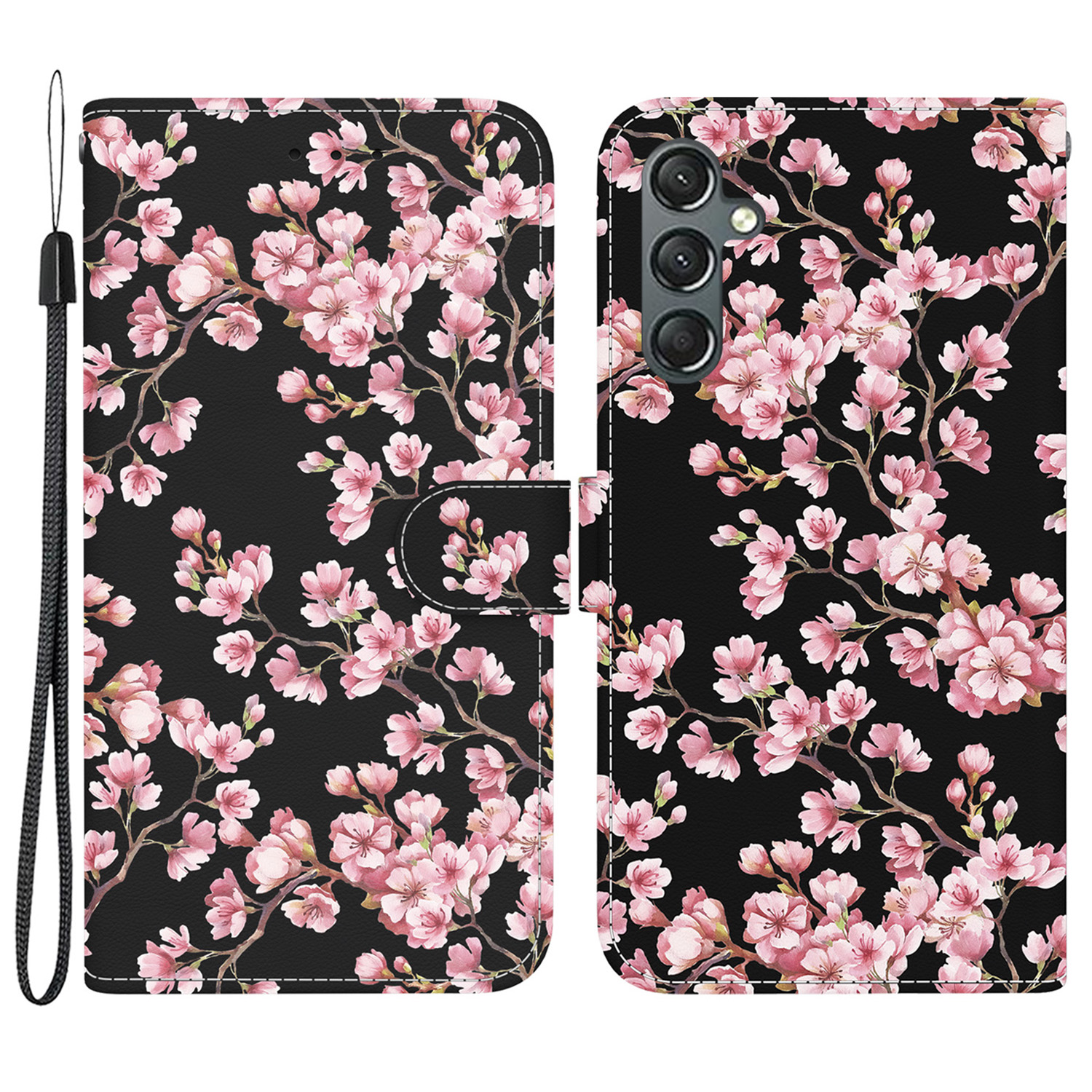 

Für Samsung Galaxy A24 4G -koffer Muster PU Leder Flip Schockdelie -telefonabdeckung - Pflaumenblüte, Galaxy A24 4G