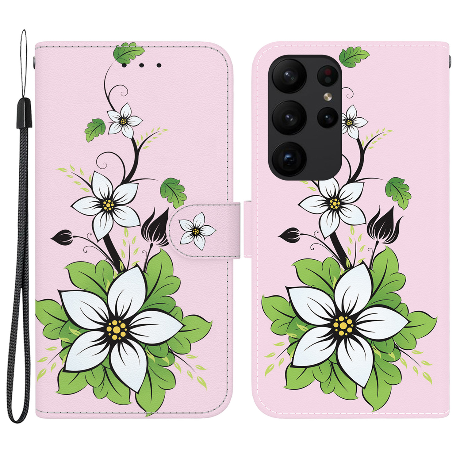 

Für Samsung Galaxy S23 Ultra Case PU Leder Muster Flip Folio -telefonabdeckung - Lilie, Galaxy S23 Ultra