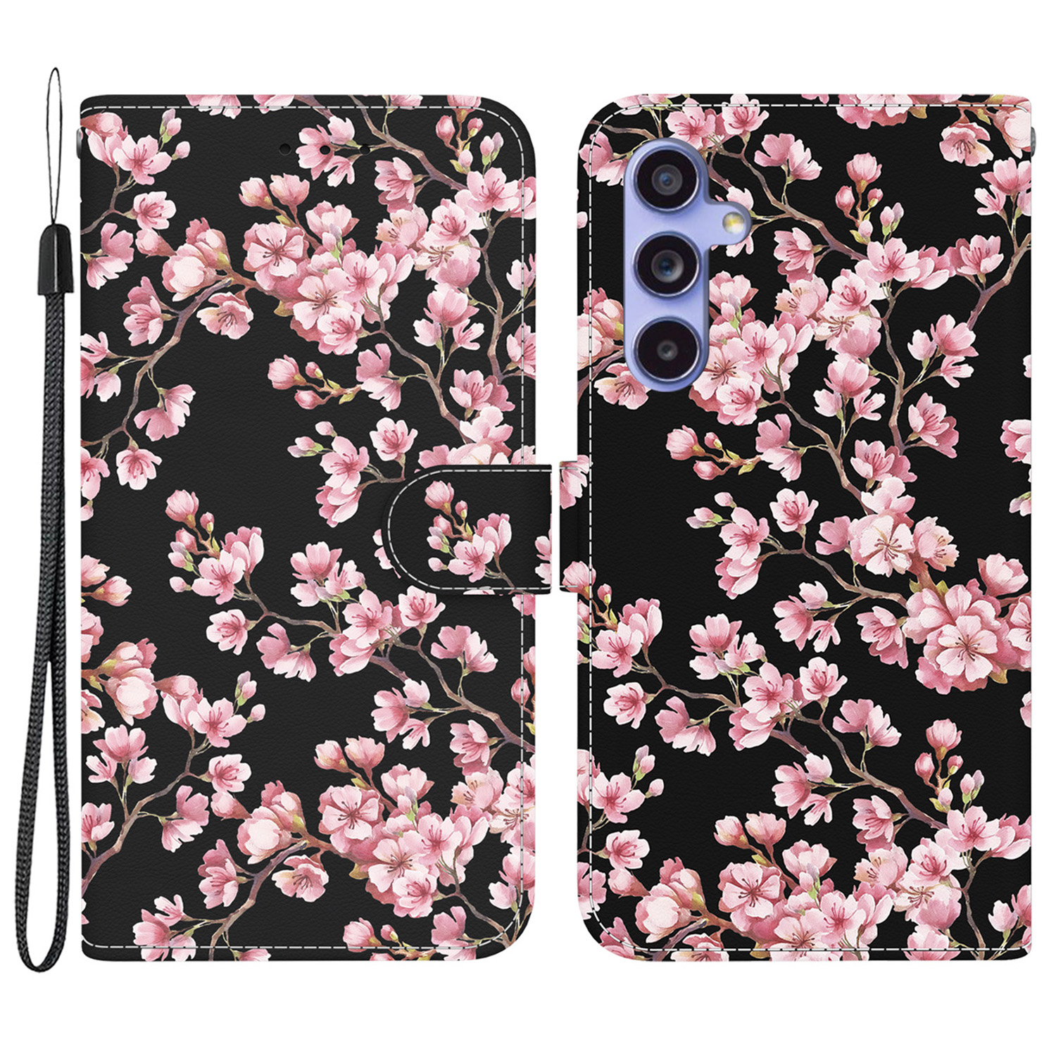 

Für Samsung Galaxy S23 fe Case PU Leder Muster Drucke Folio -telefonabdeckung - Pflaumenblüte, Galaxy S23 FE