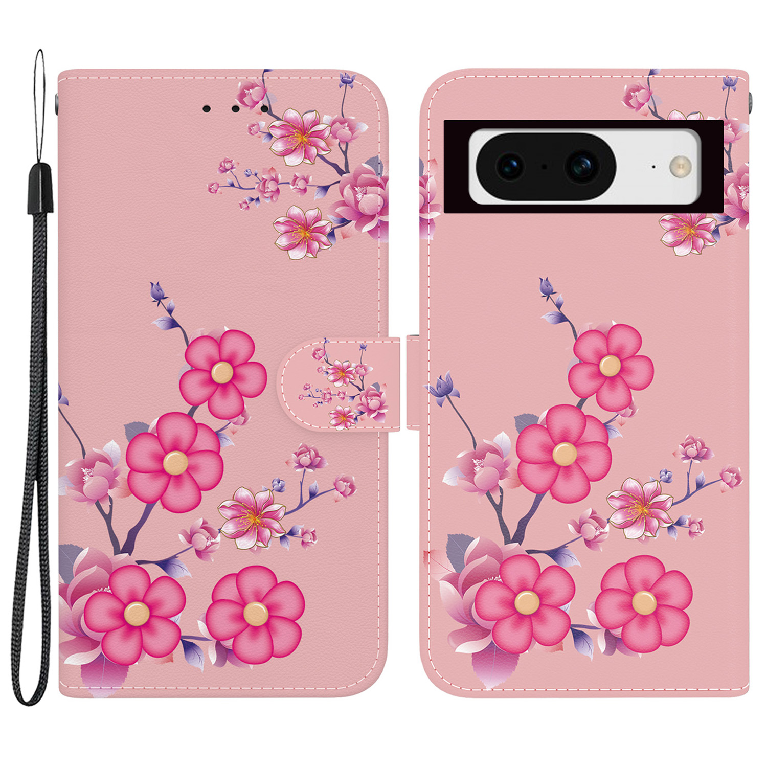 

Für Google Pixel 8 Case Muster Folio PU Leder -schutz Telefonabdeckung - Sakura, Google Pixel 8