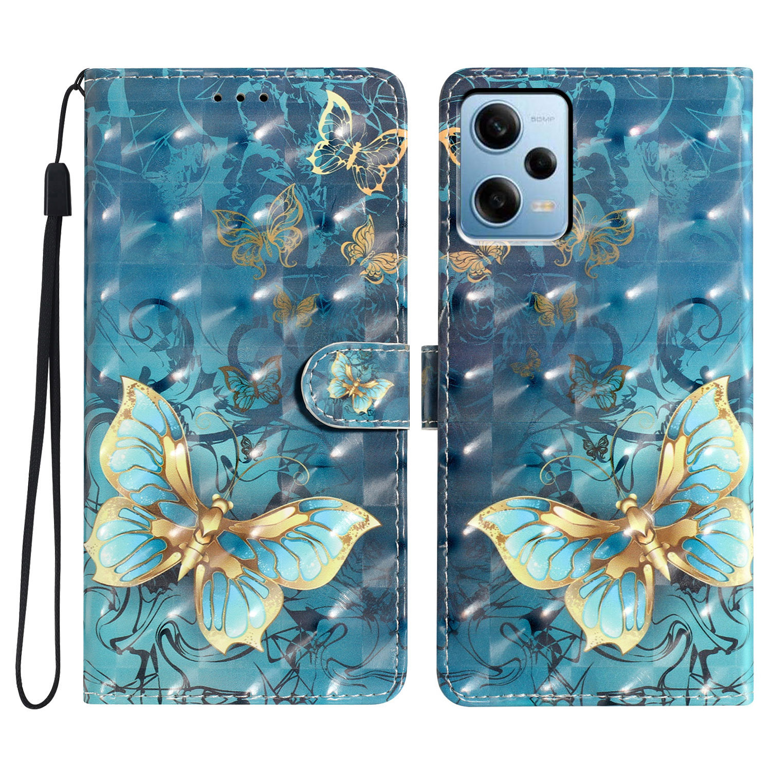 

Für Xiaomi Redmi Note 12 Pro 5g / Hinweis 12 Pro Speed ​​5g / Poco X5 Pro 5G Case Wallet Telefonabdeckung - Schmetterling, Xiaomi Redmi Note 12 Pro 5G