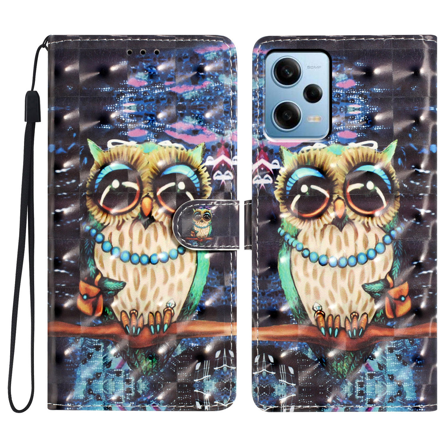 

Für Xiaomi Redmi Note 12 Pro 5g / Hinweis 12 Pro Speed ​​5g / Poco X5 Pro 5G Case Wallet Telefonabdeckung - Eule, Xiaomi Redmi Note 12 Pro 5G