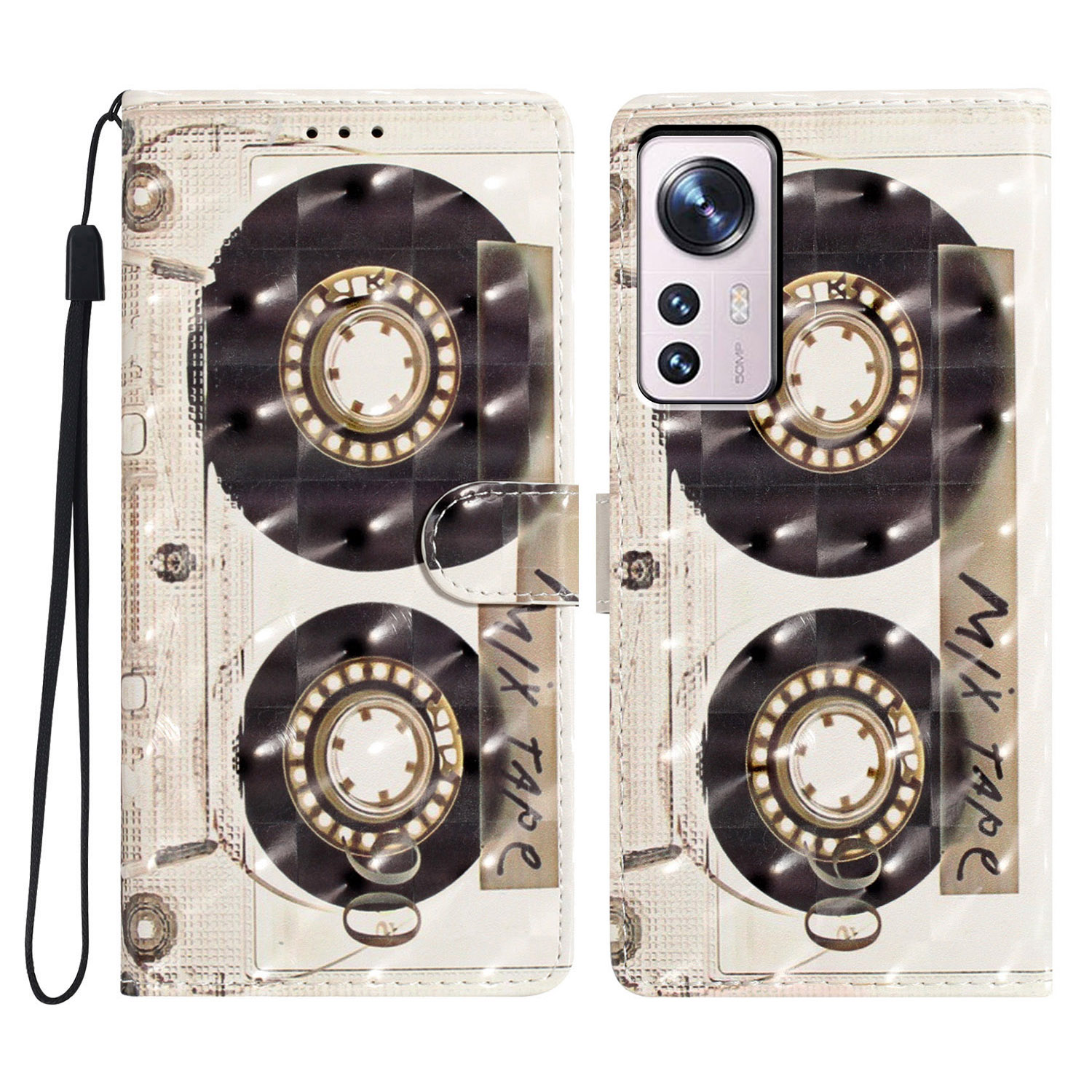 

Für Xiaomi 12 Pro 5g / 12 Pro (abmessung) 5G / 12S Pro 5G Wallet Case Schutzpu -telefonabdeckung - Band, Xiaomi 12 Pro 5G