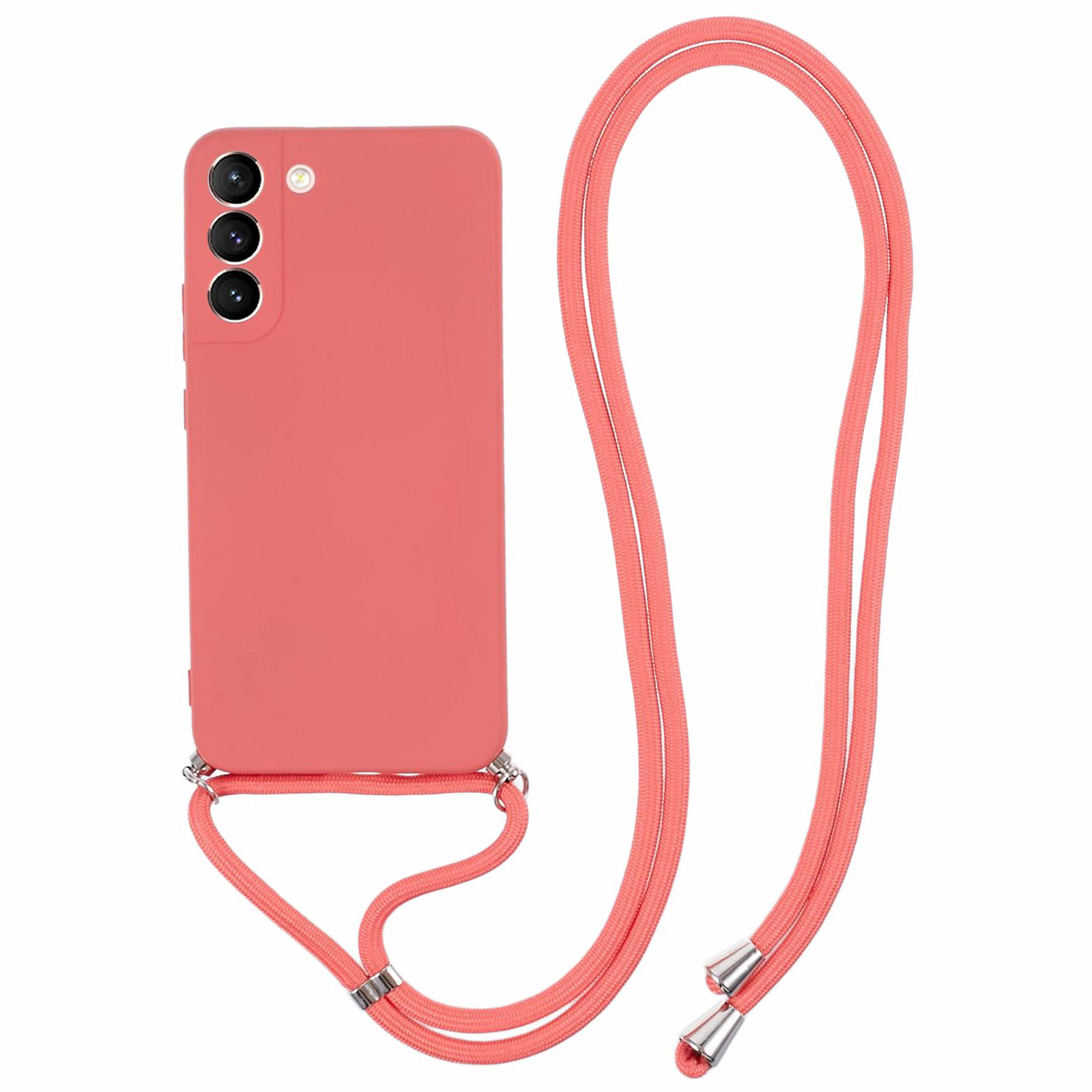 

Für Samsung Galaxy S21+ 5G Hülle TPU -mobiltelefonabdeckung Mit Langem Lanyard - Hawthornrot, Galaxy S21+ 5G