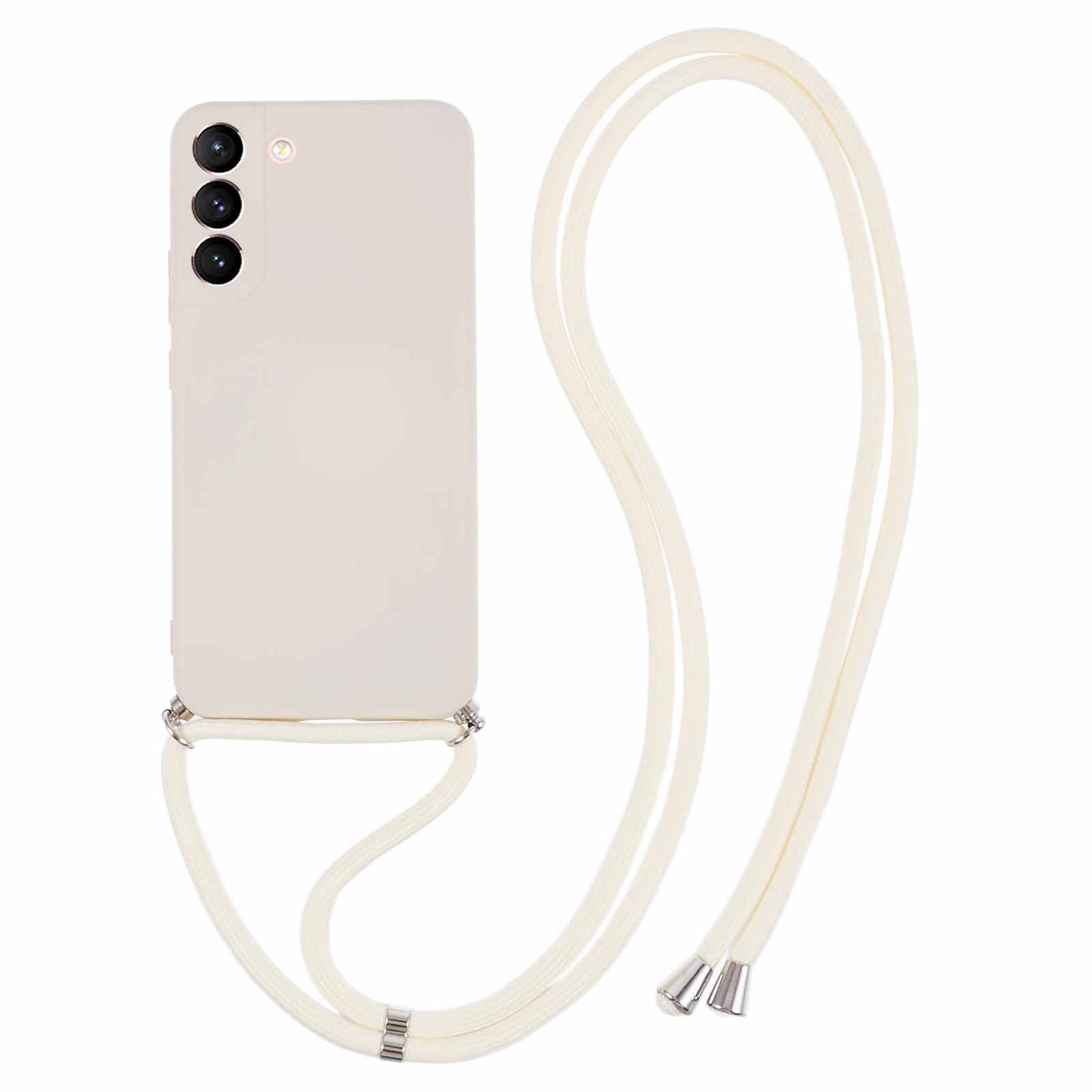 

Für Samsung Galaxy S21+ 5G Hülle TPU -mobiltelefonabdeckung Mit Langem Lanyard - Weiß, Galaxy S21+ 5G