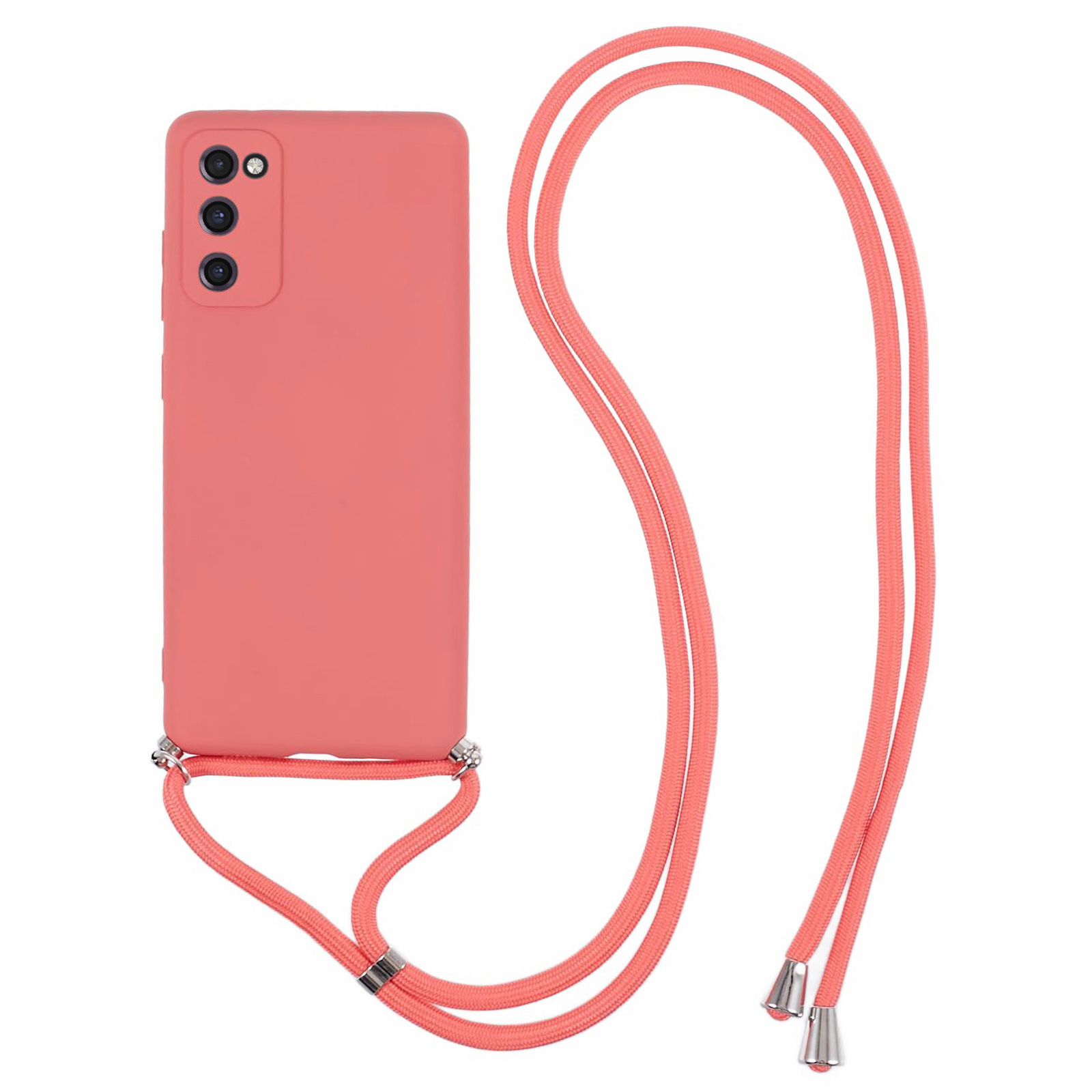 

Für Samsung Galaxy S20 fe / fe 5g / S20 Lite / S20 fe 2022 Fall Gummierte TPU -abdeckung Mit Langem Lanyard - Hawthornrot, Galaxy S20 FE 5G