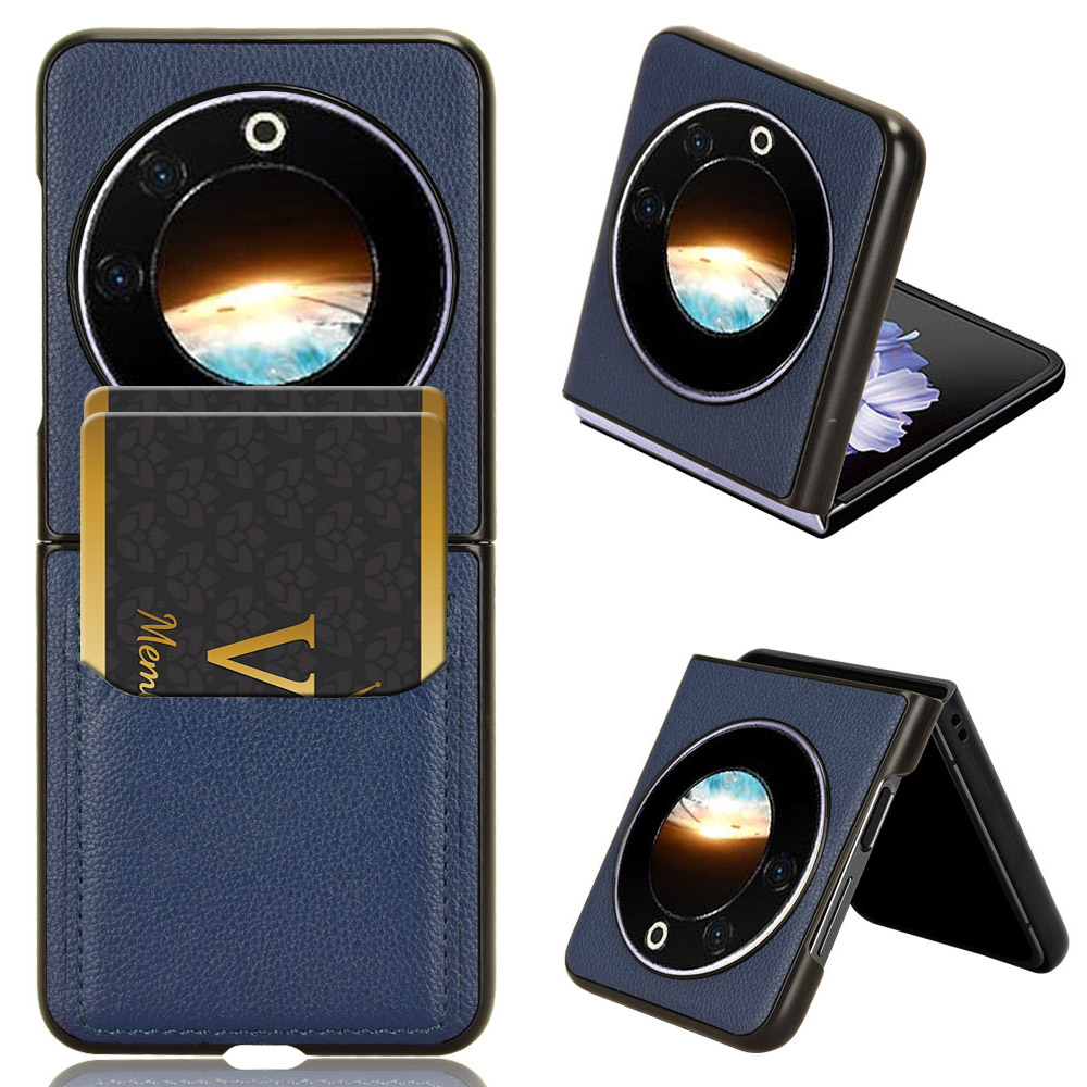 

Für Tecno Phantom V Flip Case PU Leder+pc -telefonabdeckung Mit Kartenhalter - Blau, Tecno Phantom V Flip