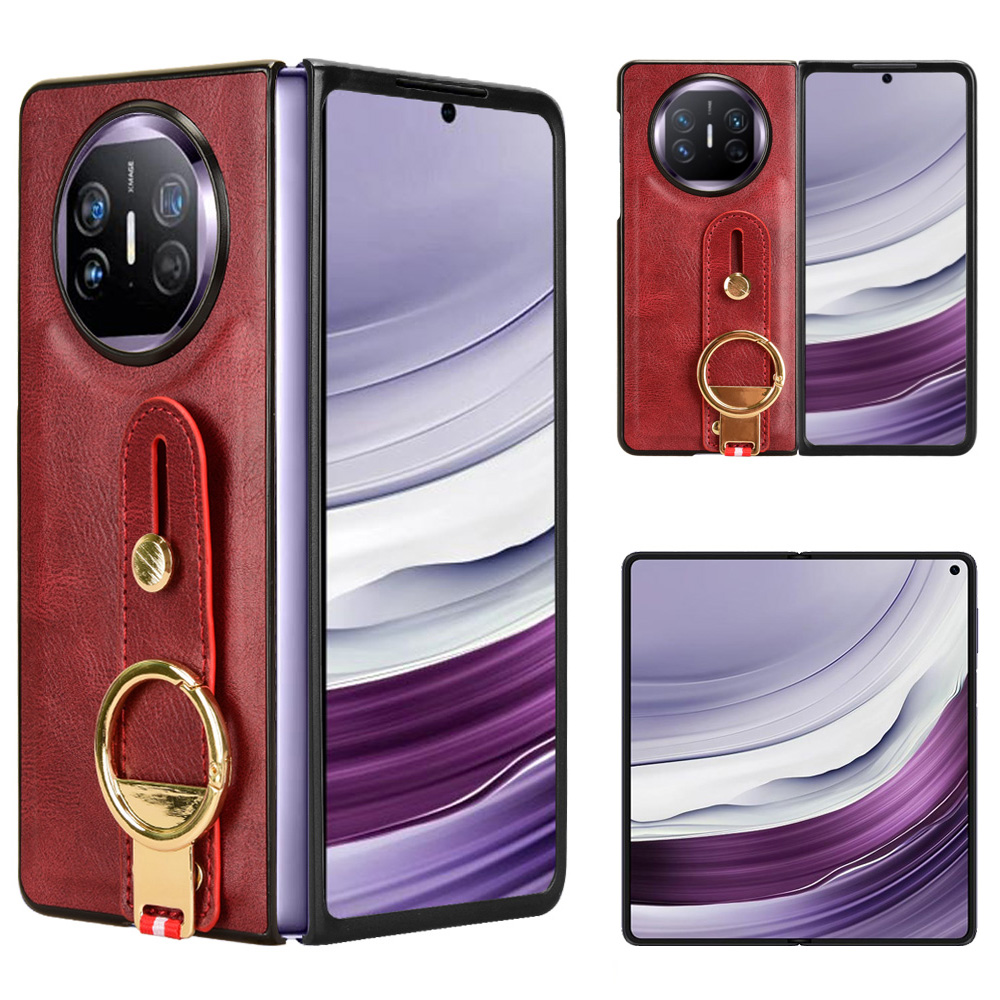 

Für Huawei Mate X5 Hülle PU Leder+pc -schutzhahnabdeckung Mit Flaschenöffner - Rot, Huawei Mate X5