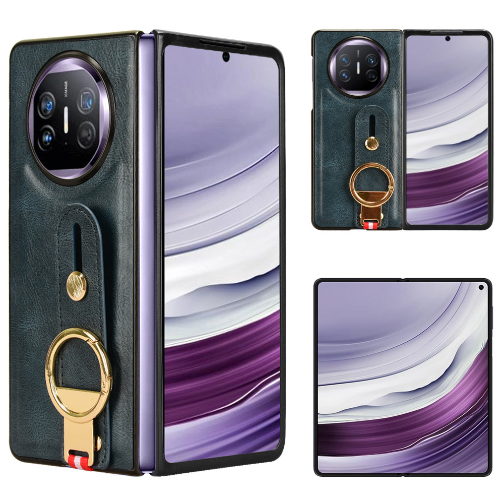 

Für Huawei Mate X5 Hülle PU Leder+pc -schutzhahnabdeckung Mit Flaschenöffner - Blau, Huawei Mate X5