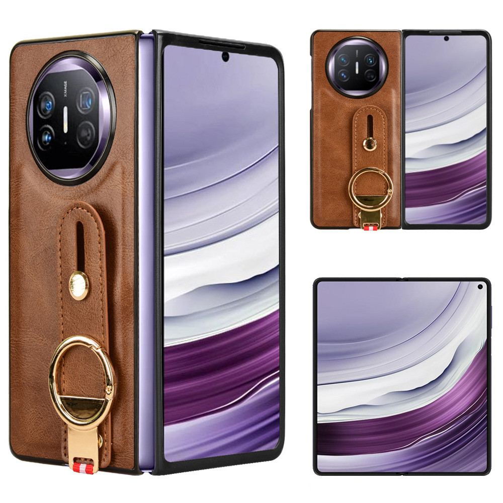 

Für Huawei Mate X5 Hülle PU Leder+pc -schutzhahnabdeckung Mit Flaschenöffner - Braun, Huawei Mate X5