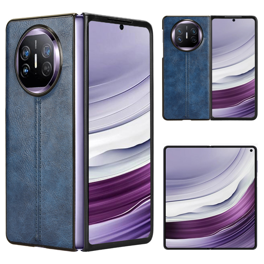 

Für Huawei Mate X5 Hülle PU Leder+pc Cowide Textur Schockdelie -telefonabdeckung - Blau, Huawei Mate X5