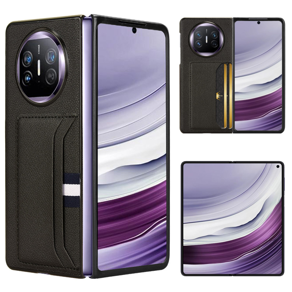 

Für Huawei Mate X5 Hülle PU Leder+pc Card Slot Telefonabdeckung - Schwarz, Huawei Mate X5