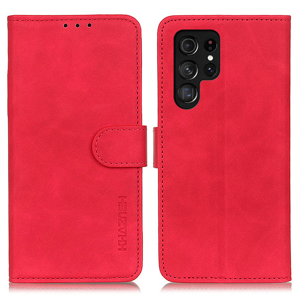 

Khazneh Für Samsung Galaxy S24 Ultra -telefon -hülle Retro Textur Wallet Stand Cover - Rot, Galaxy S24 Ultra