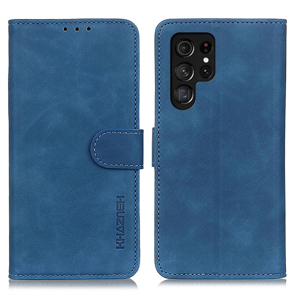 

Khazneh Für Samsung Galaxy S24 Ultra -telefon -hülle Retro Textur Wallet Stand Cover - Blau, Galaxy S24 Ultra