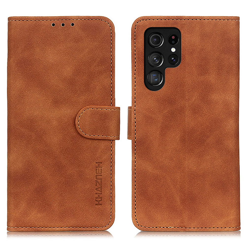 

Khazneh Für Samsung Galaxy S24 Ultra -telefon -hülle Retro Textur Wallet Stand Cover - Braun, Galaxy S24 Ultra