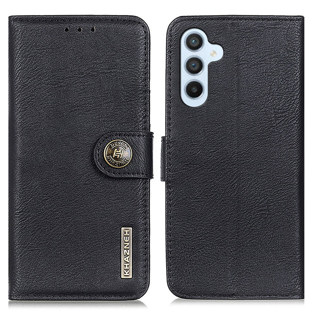 

Khazneh Für Samsung Galaxy S24 Hülle Cowide Textur Phone Lederabdeckung - Schwarz, Galaxy S24