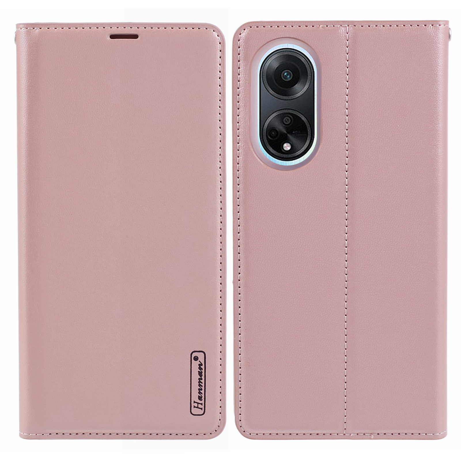 

Hanman Minuo -serie Für Oppo A98 5G / A1 5g / F23 5G Koffer Wallet Stand Telefonabdeckung - Roségold, Oppo A98 5G