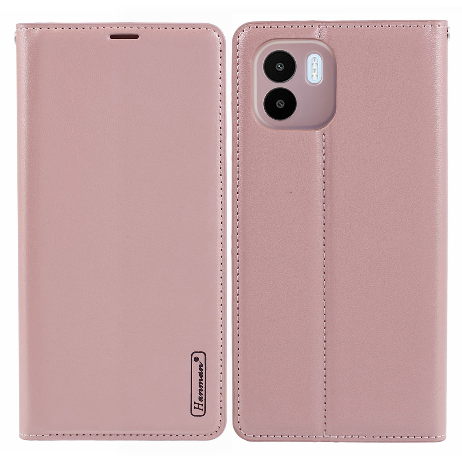 

Hanman Minuo -serie Für Xiaomi Redmi A1 4G / A2 4G -hülle Lederabdeckung Mit Brieftaschenstand - Roségold, Xiaomi Redmi A1 4G